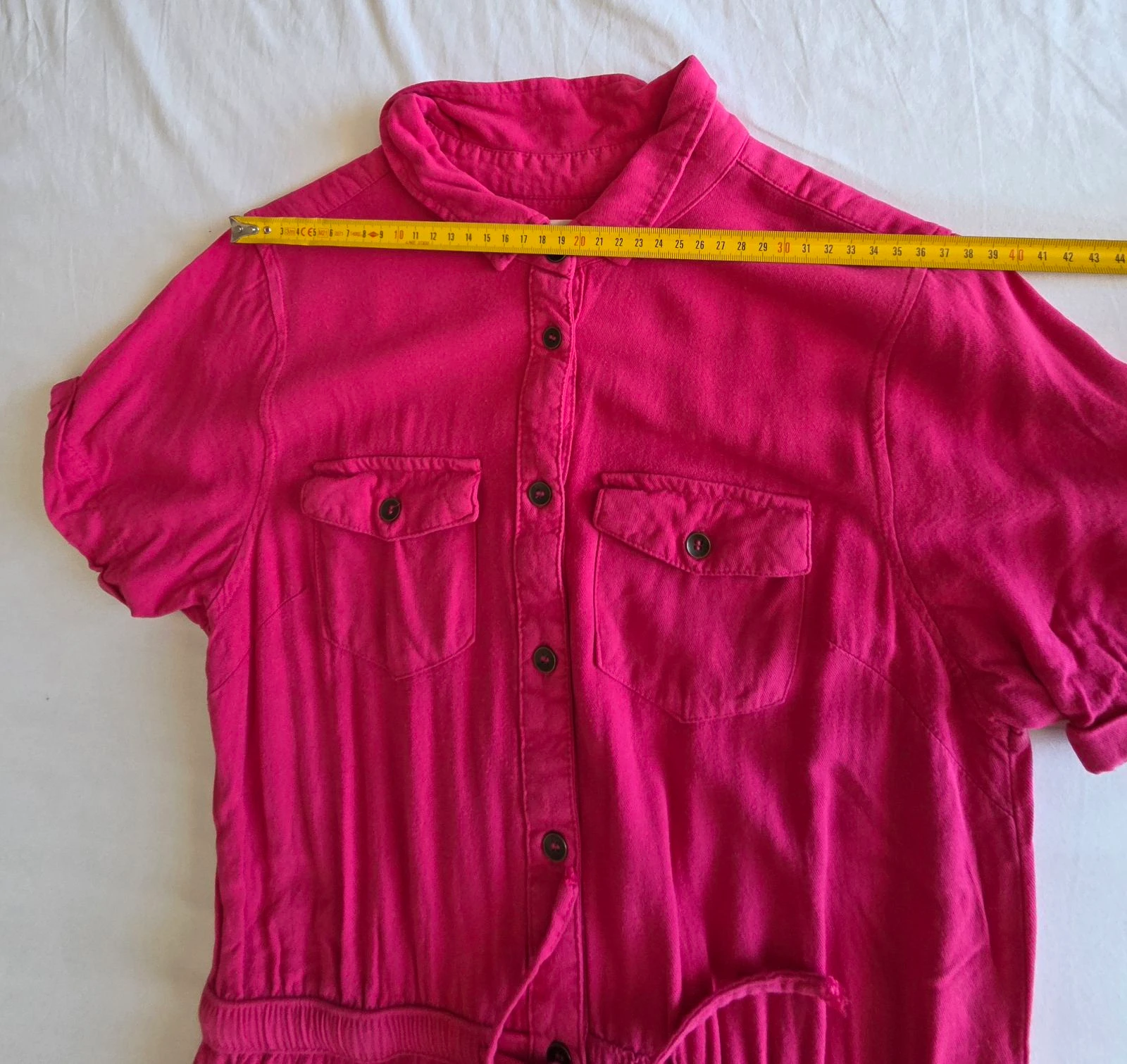 Robe chemise magenta M 38 Deeluxe robe curta rosa fúsia fluida – photo 12